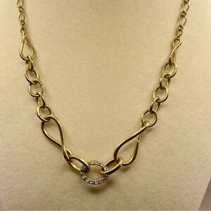 Vintage Avon rhinestone link necklace. Gold tone. Has two closures. 16 inches